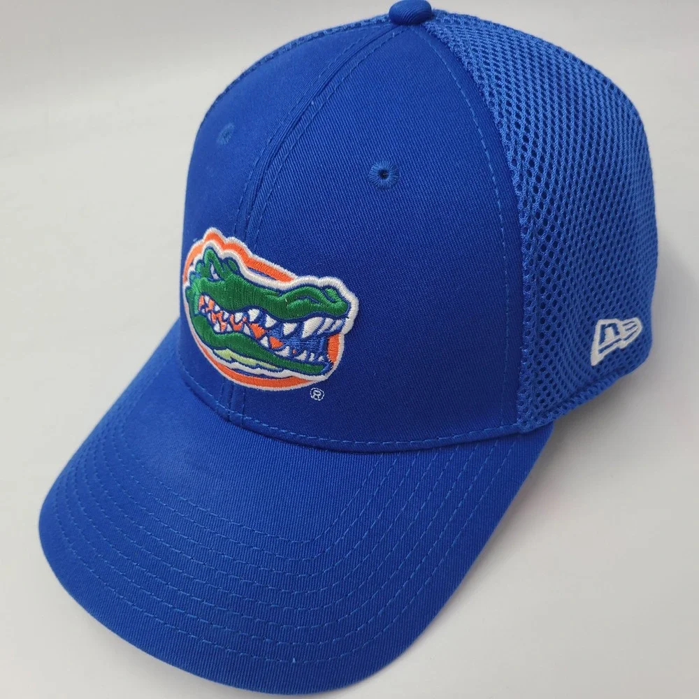 Florida Gators Hat Fitted S-M Trucker Mesh New Era 39Thirty Blue NCAA Logo Men